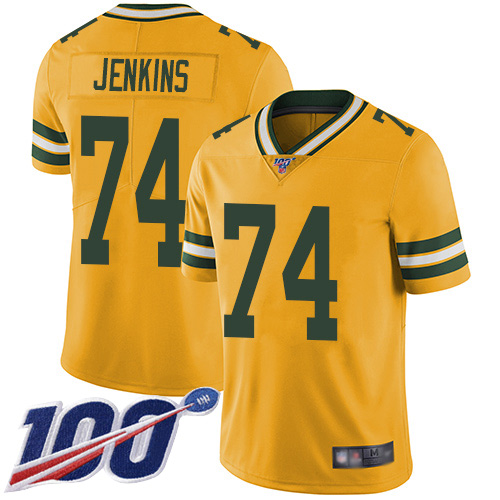 Green Bay Packers Limited Gold Men #74 Jenkins Elgton Jersey Nike NFL 100th Season Rush Vapor Untouchable->women nfl jersey->Women Jersey